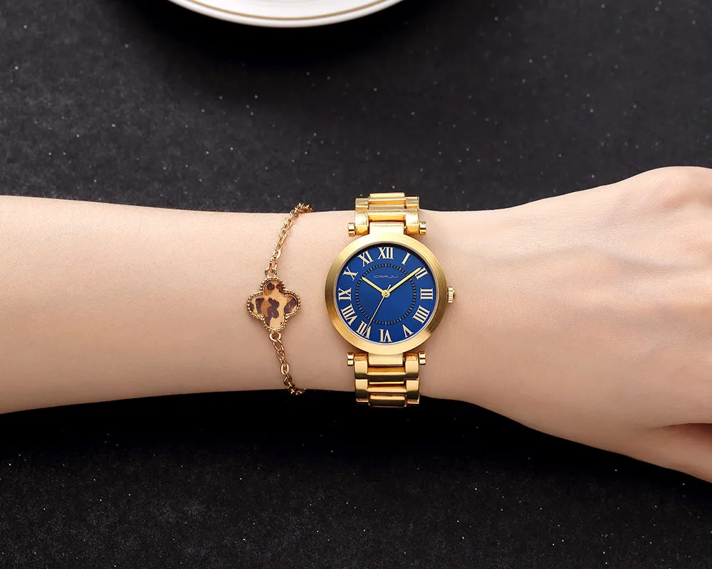 Часы наручные женские кварцевые модные водонепроницаемые с браслетом из