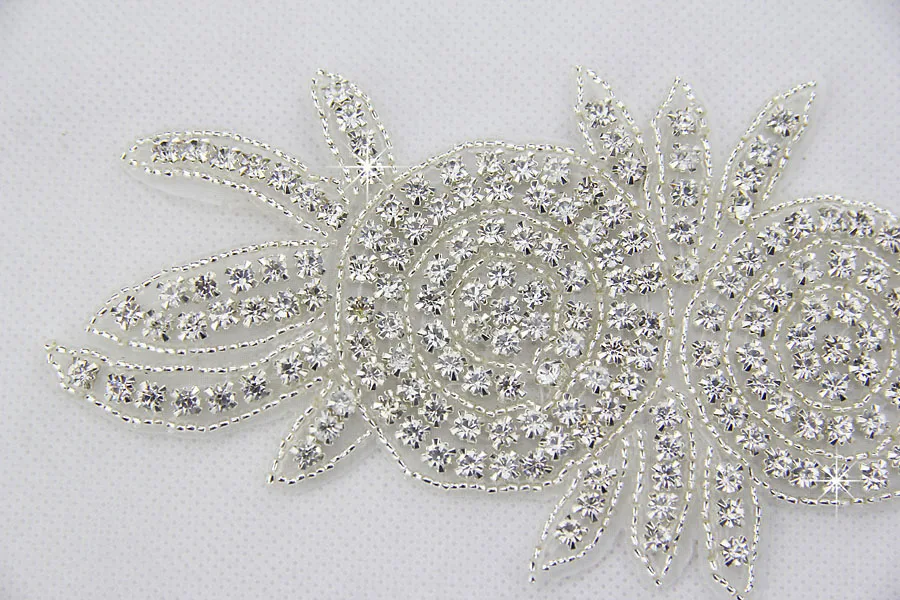Inofinn T14 Clear Rhinestone Applique For Wedding Dresses Trim Crystal Sew On Garment Sash Belt | Свадьбы и торжества