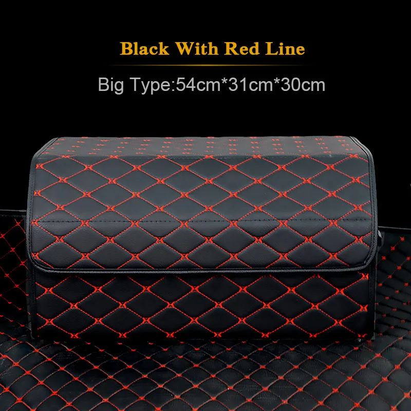 Big Size Red Автомобильный органайзер для багажника, коробка для хранения, сумка для авто мусора, сумка для инструментов из искусственной кожи, складывающаяся большая сумка для хранения груза, аксессуары для автомобиля - Название цвета: Big Size Red