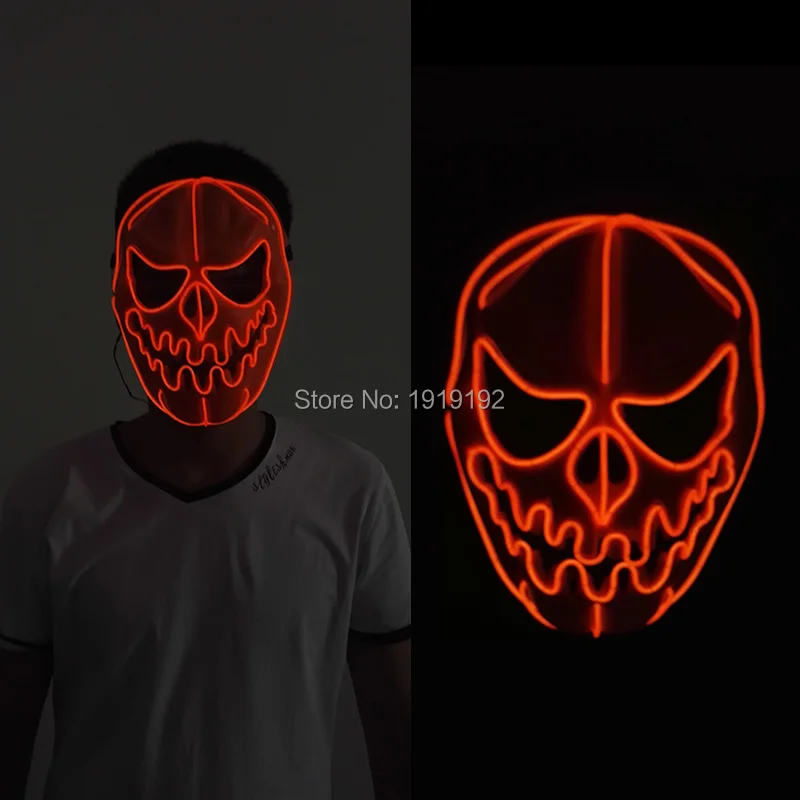 40 Вид EL провода звуковой активный маска призрака на Хэллоуин светодиодная