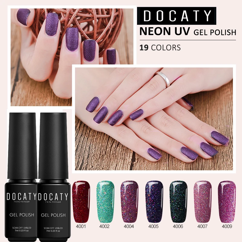 Неоновый Гель лак для ногтей Docaty Радужный долговечный УФ эмалированный праймер
