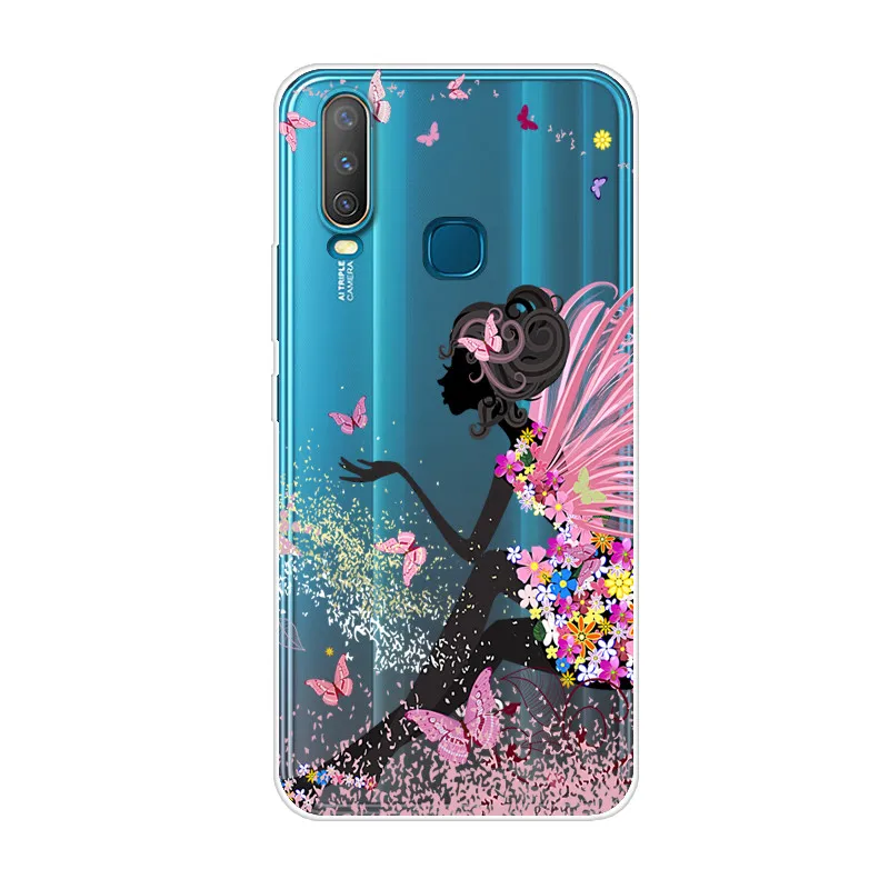 Милый чехол Vivo Y17, мягкий силиконовый чехол из ТПУ с мультяшным рисунком для телефона Vivo Y17 Y15 Y12 VivoY17 Vivo Y 17 12 15 V1902, задняя крышка