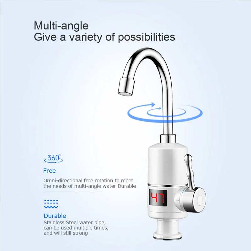 3000 Вт Электрический кухонный водонагреватель кран мгновенный горячий с холодным