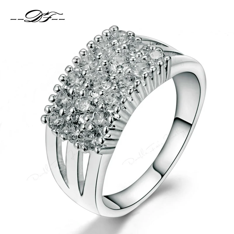 Высокое качество Серебряный цвет Bijoux модное свадебное & обручальное кольцо с AAA +