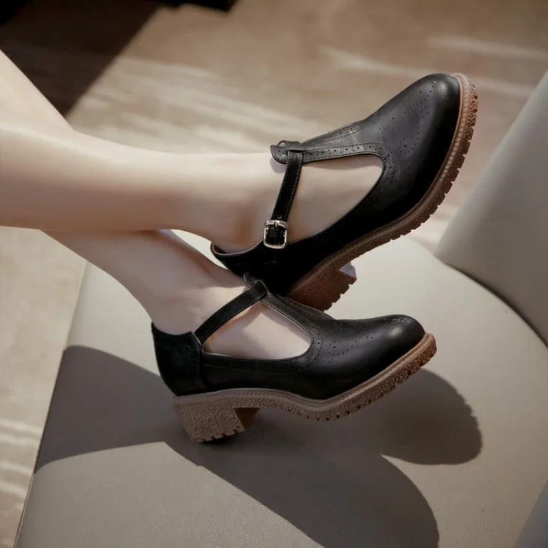 Туфли оксфорды женские с Т образным ремешком модные повседневные лоферы плоская