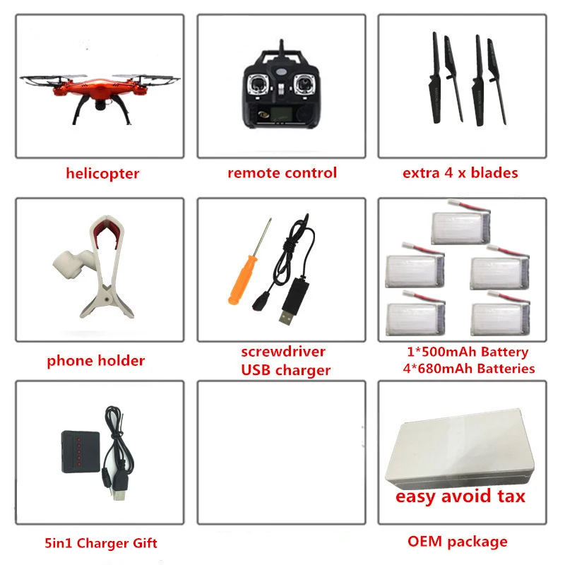 O2 Total 5 Batteries SYMA X5SW Радиоуправляемый Дрон с камерой FPV Квадрокоптер с камера-ручка Дрон 4CH RC Вертолет VS SYMA X5C H31 - Цвет: O2 Total 5 Batteries