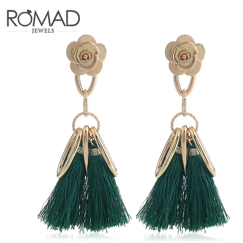 2017 шесть Цвета модных Лидер продаж розы Темперамент кисточкой Серьги Boho