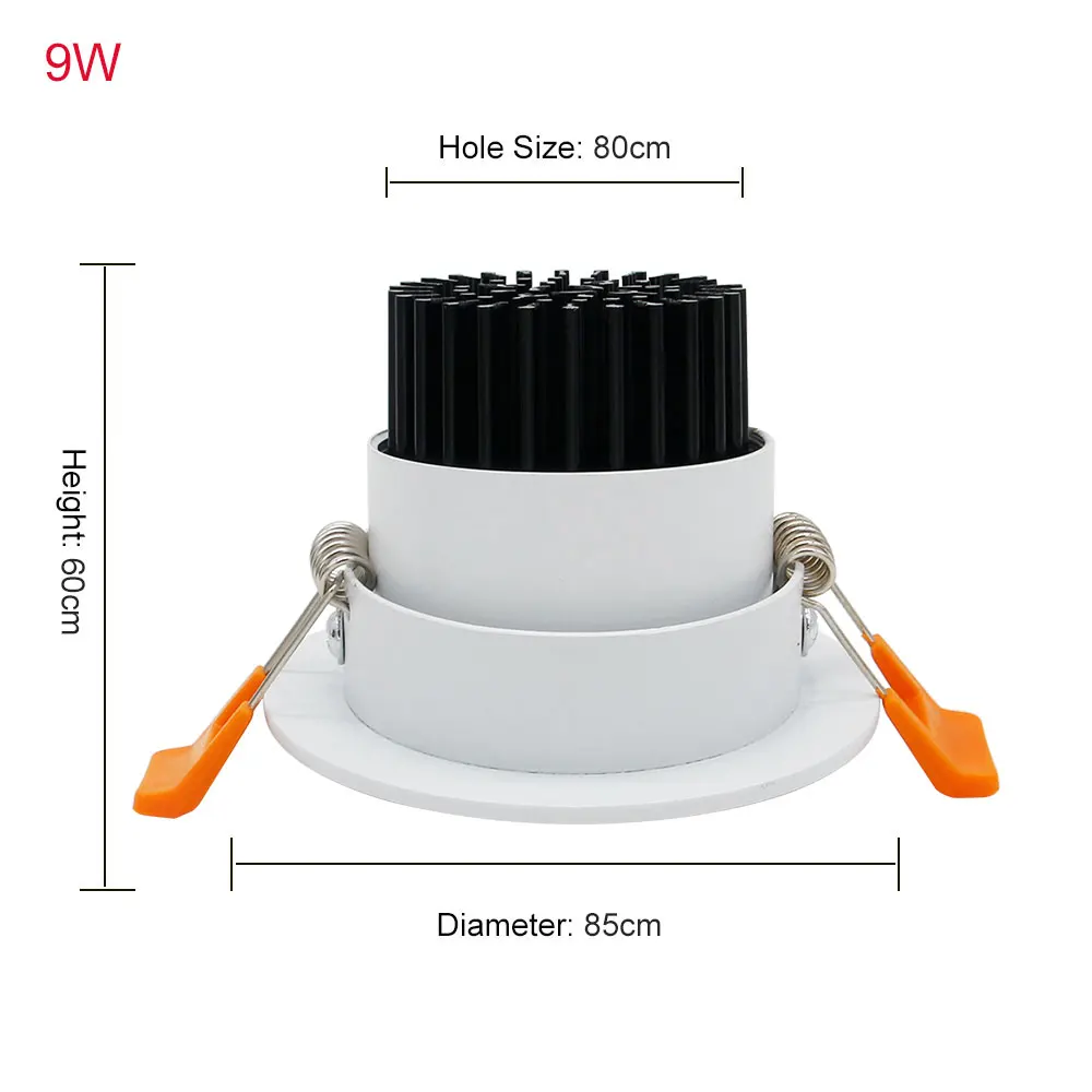 [DBF] Epistar Dimmable 9W COB светодиодный встраиваемый светильник