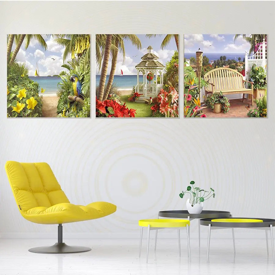 Теплая комната с видом на море HD печать картина картины настенные принты