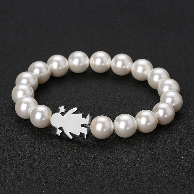 Природа жемчужный браслет с подвеской их нержавеющей стали браслеты для
