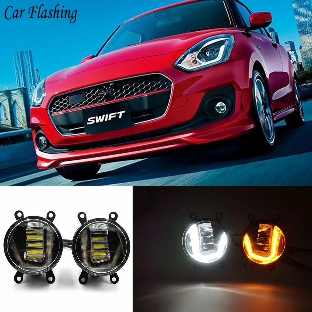 3 в 1 функции светодиодный для Suzuki Swift 2005 2016 2017 2018 DRL Дневной светильник автомобиля