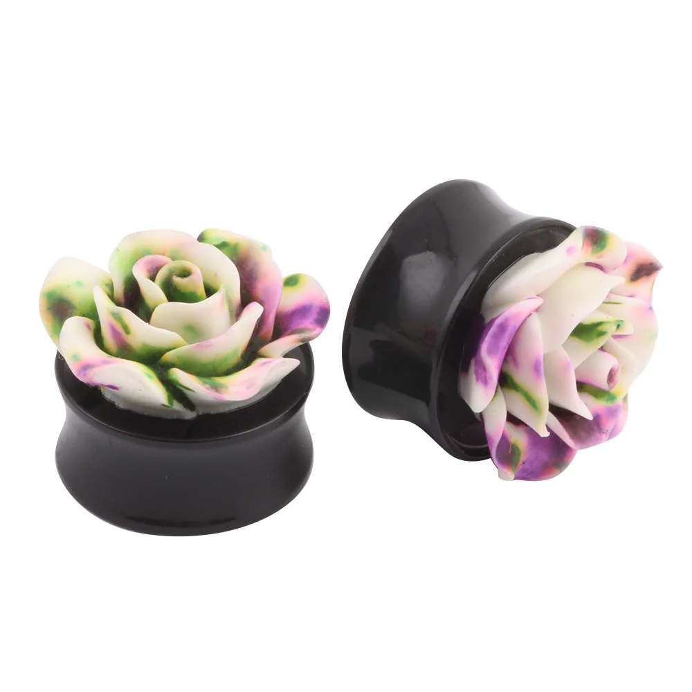 Роза ухо наушники и акрил цветок взрыва пирсинг Ebay Amazon взрыв пробки туннели