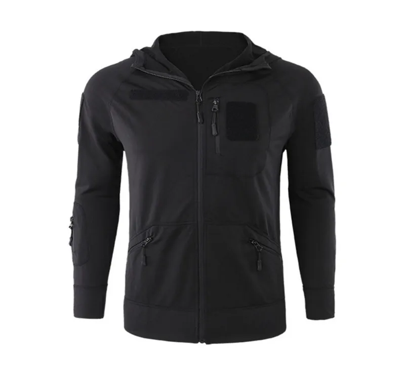 Military Tactical Hoodies Men Hooded Army Combat Sweatshirt Black Hunt Airsoft Painball Zipper Cardigan Fleece Flight Jacket Men