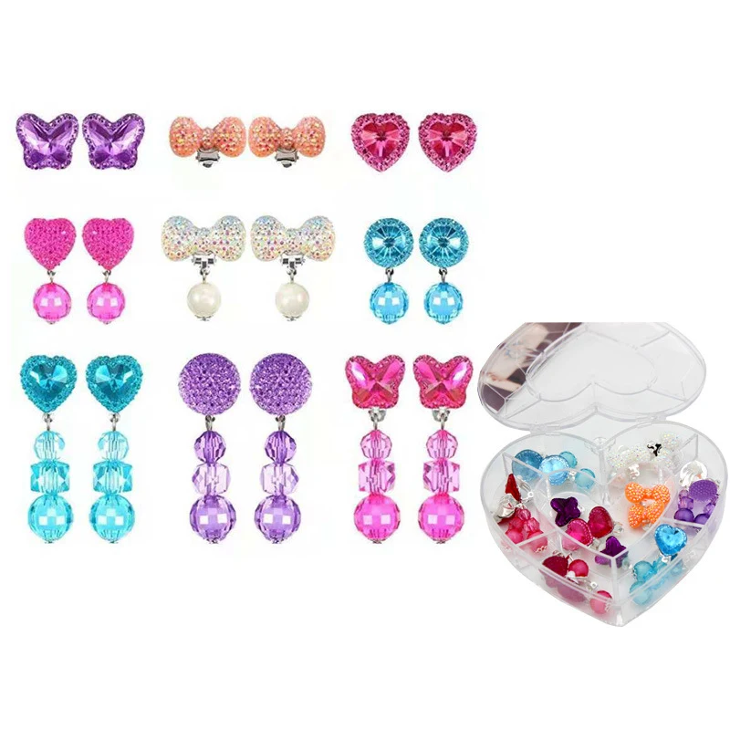 Rhinestone B series Новинка, Рождественский зажим на сережках, набор сережек, не пирсинг, серьги, новая мода, женские, детские серьги - Окраска металла: Rhinestone B series