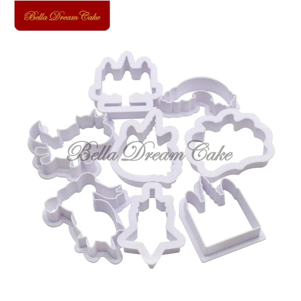 8 шт./компл. Единорог резак для печенья форма тиснения резаки сахарного ремесла