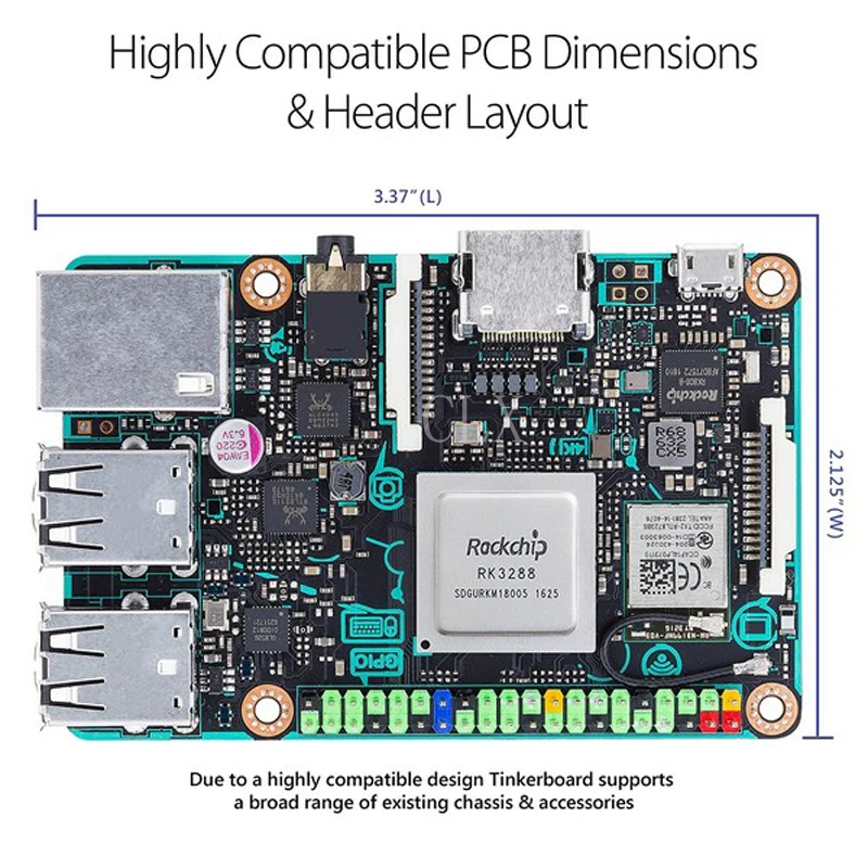 Плата ASUS SBC Tinker RK3288 SoC 1,8 ГГц четырехъядерный процессор, 600 МГц Mali-T764 GPU, 2 Гб LPDDR3 tinkerboard скорость, чем raspberry pi 3