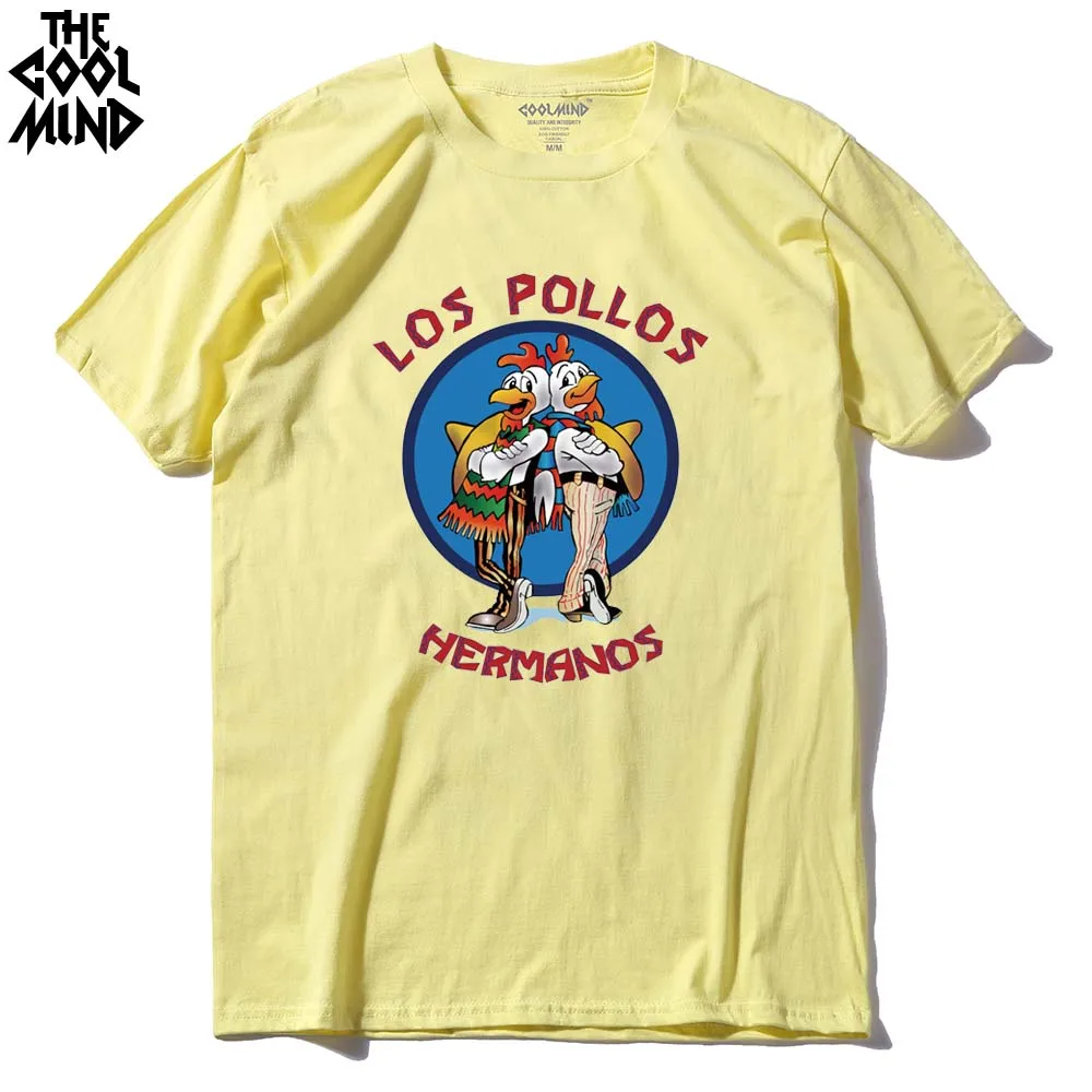 COOLMIND LO0111A, хлопок, короткий рукав, los pollos, принт, Мужская футболка, повседневная, Круглый ворот, летняя, Мужская футболка, свободная, крутая, Мужская футболка