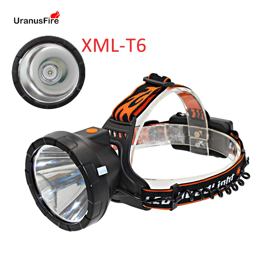 Портативный налобный фонарь Uranusfire t6 перезаряжаемый светильник встроенный