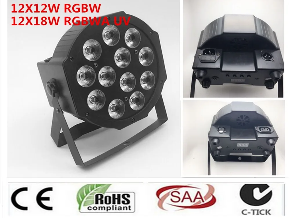 CREE RGBWA UV 12x18 Вт LED плоский SlimPar Quad Luce 6in1 DJ Wash сценический свет dmx luce della lampada 6/10