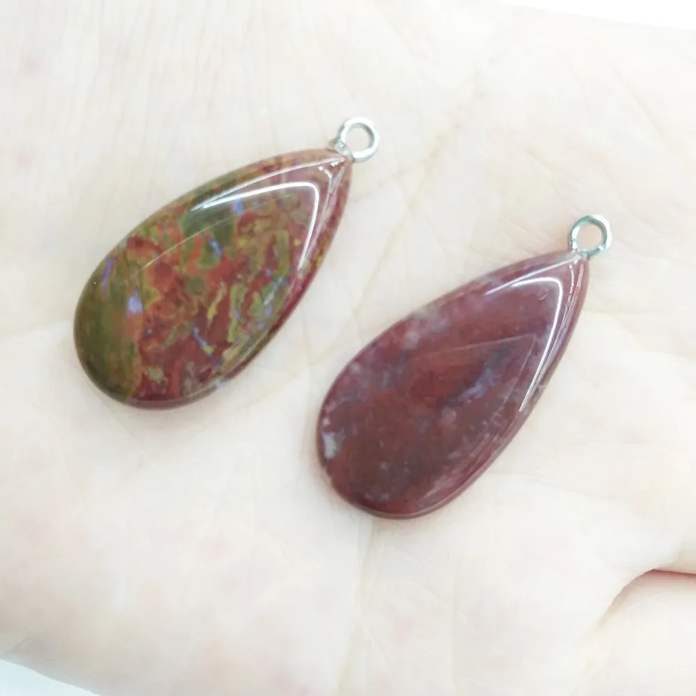 Кулон в форме капли натуральные камни Пикассо jades ювелирное изделие DIY ожерелье