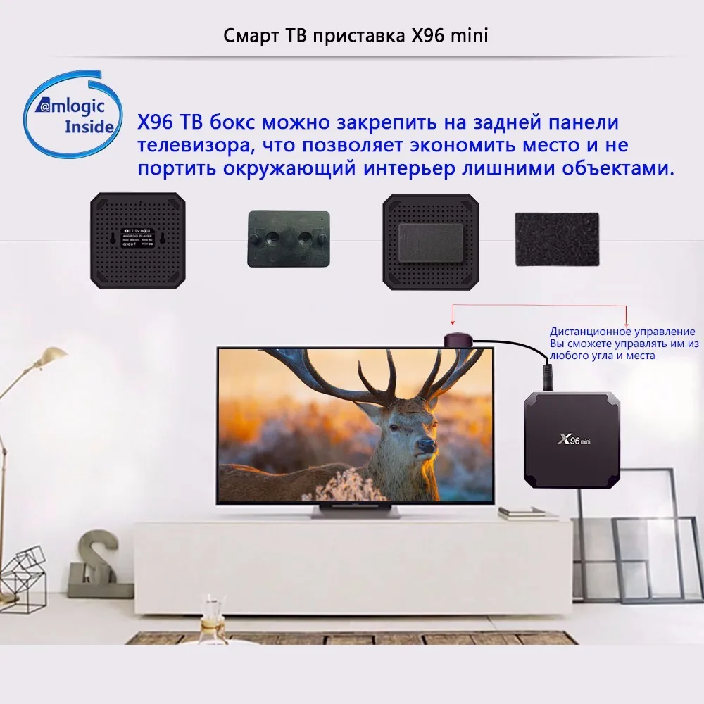 X96mini Android 7.1 X96 mini четырехъядерный Smart TV BOX ТВ Бокс 1 ГБ+8 ГБ2 ГБ+16 ГБ S905W поддерживает 2.4G беспроводной WIFI ТВ приставка+IR кабель смарт-top box