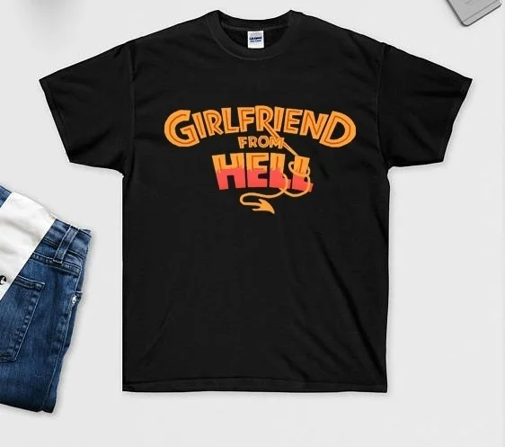 hahayuleSummer Fashion Women 90s Grunge Aesthetic Graphic Tee Girlfriend From Hell T-Shirt Alternative Street Style | Женская одежда