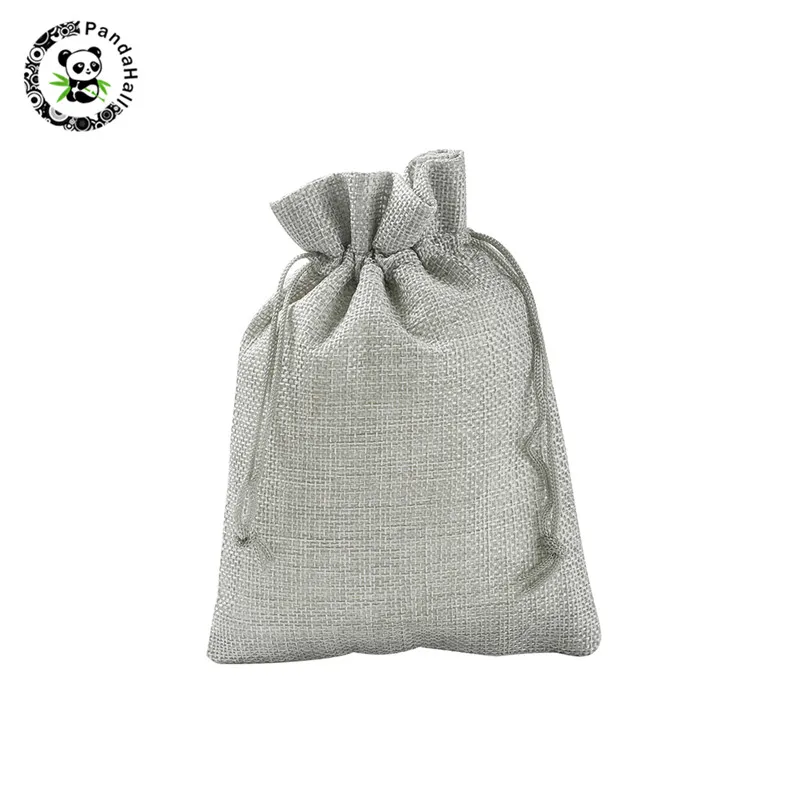 LightGrey Pandahall 25/50 шт. 13,5x9,5 см/18x13 см в декорированном мешковиной горшке для упаковки мешков для Ювелирные изделия Подарки искусство упаковка коробка для хранения - Цвет: LightGrey