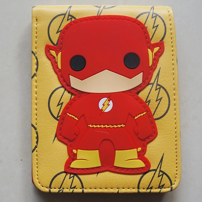 New DC Comics THE FLASH Q Edition character wallets Purse Red 11cm Leather Man Woman Hot Cool | Багаж и сумки