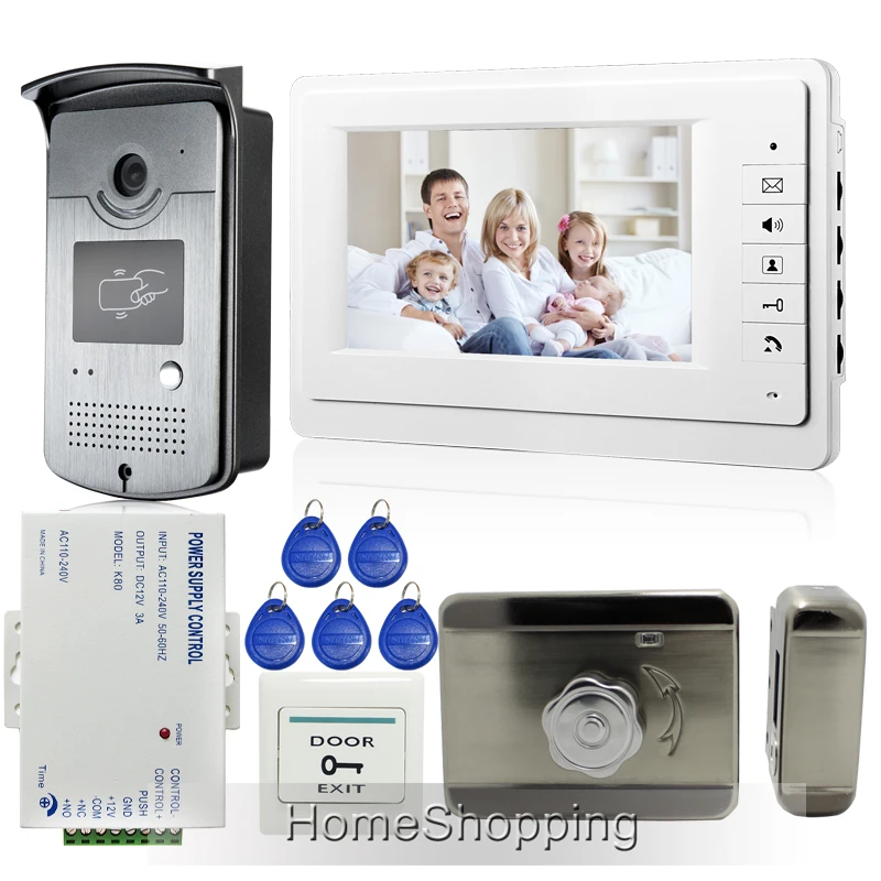 Бесплатная доставка Новый 7 дюймов Видеодомофоны домофон + 1 Мониторы