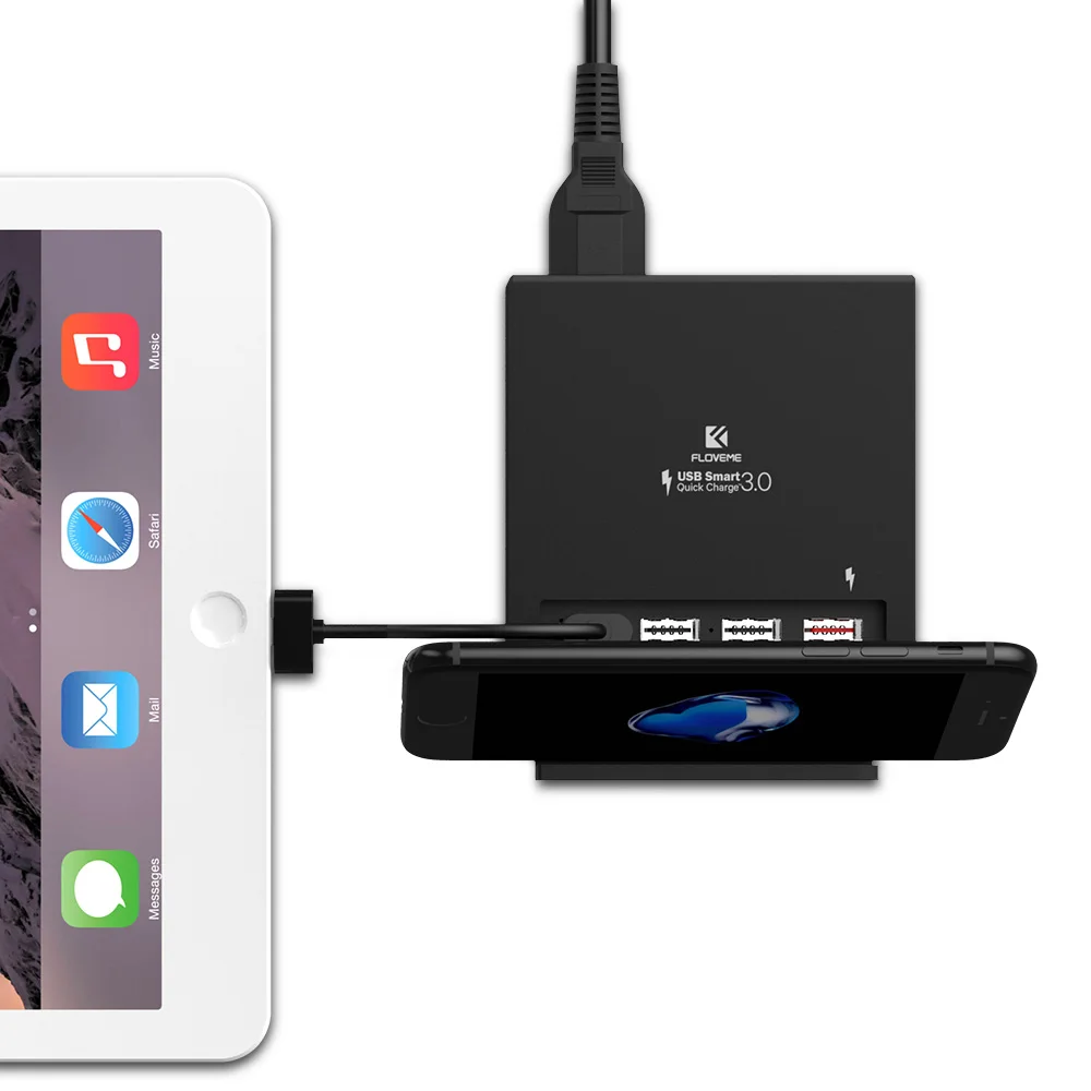 Floveme Универсальный USB Зарядное устройство Qualcomm Quick Charge 3.0 телефон для iPhone iPad Samsung