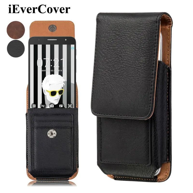 Премиум Вертикальный кожаный чехол сумка кобура крышка w/поворотный зажим для