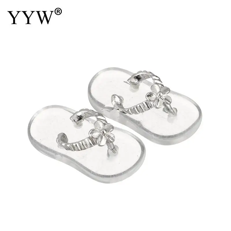 clear quartz YYW, 1 пара, Женские Подвески для влюбленных, ювелирные изделия, новая мода, тапочки, очаровательные Висячие, натуральный прозрачный кварц, опал, роза, камень, подвески - Окраска металла: clear quartz