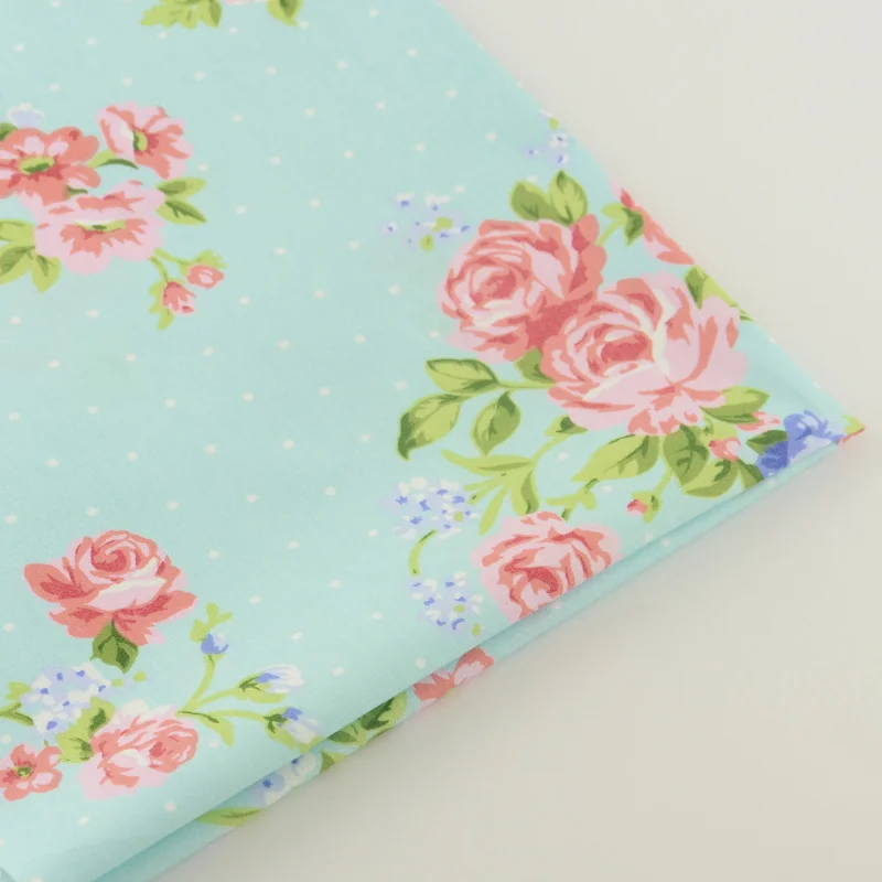 Blue Printed Floral Designs 100% Cotton Fabric Bedding Twill Home Textile Decoration Tecido Sewing Quilting Patchwork | Дом и сад