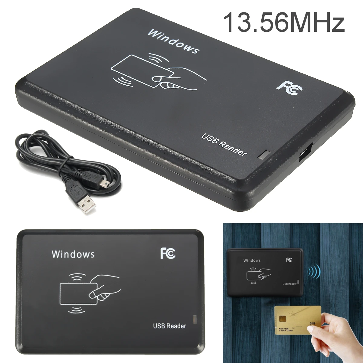 

13,56 МГц USB M ifare RFID Бесконтактный датчик приближения Смарт-карты/считыватель ID-карт 14443A с USB-кабелем