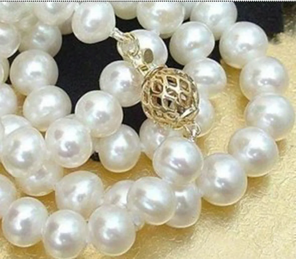 

FREE SHIPPING HOT sell new Style Beautiful 11-12MM white Freshwater Pearl necklace 18"
