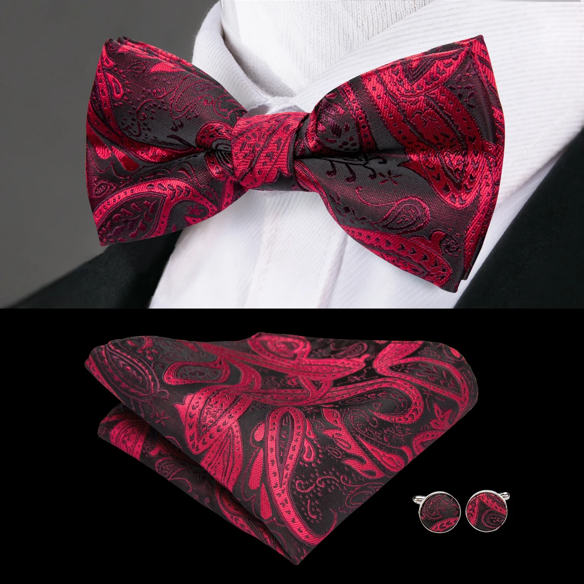 LH 762 Hi Tie Классический свадебный вечерний 100% шелковый галстук бабочка для мужчин