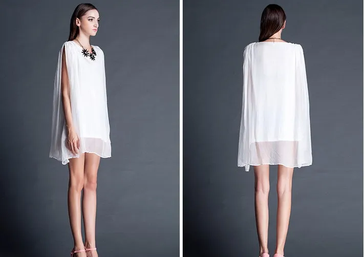 Платье прямой шифон с круглым вырезом Mini без рукавов в весна продукт тары выше