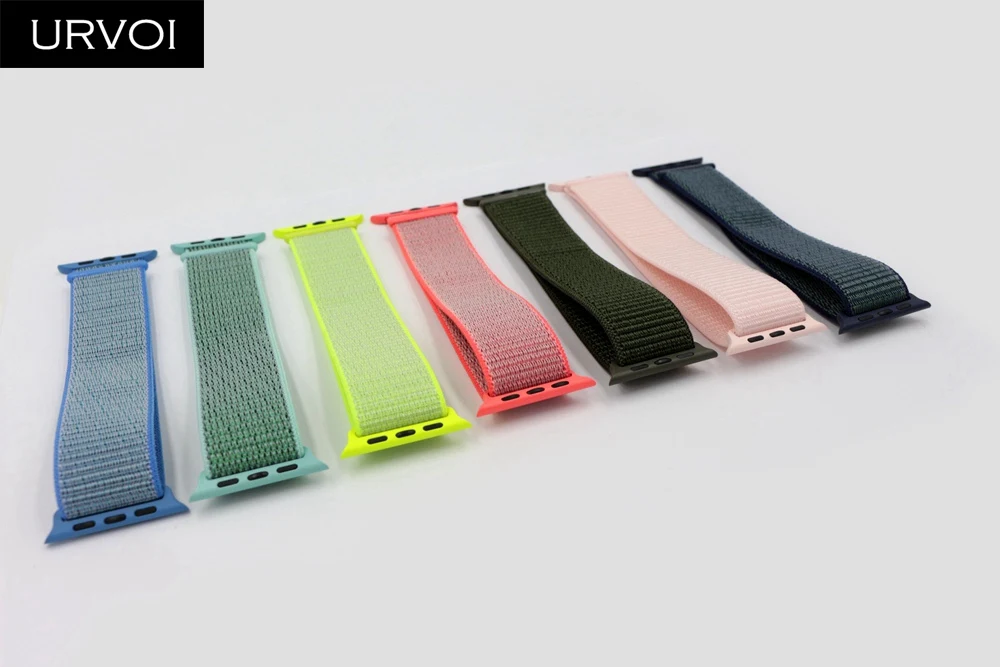 Спортивная петля URVOI для apple watch series 5 4 3 2 1 ремешок для iWatch band для NIKE+ двухслойный светоотражающий крючок и петля