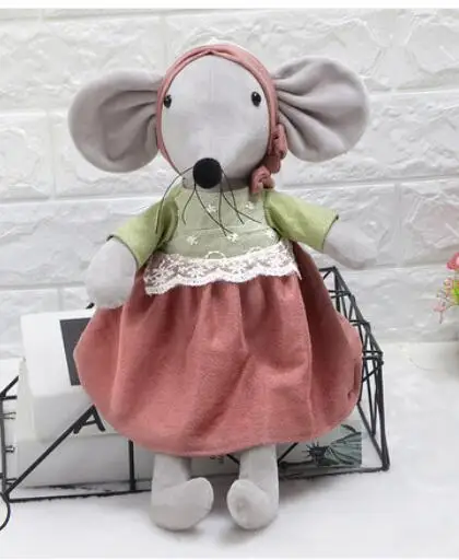 gray girl candice guo! cute plush toy lovely cartoon couple lover mouse handsome dress rat soft stuffed doll girl birthday Christmas gift - Цвет: gray girl