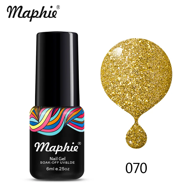 070 Maphie 78 цветов Блестящий Блеск УФ-гель для ногтей неоновый цвет Блестки УФ-гель светодиодный лак для ногтей впитывающийся Полупостоянный лак для ногтей - Цвет: 070