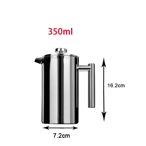350ml Френч-пресс с двойными стенками из нержавеющей стали зеркальная отделка кофе/чая: двухэкранная система без ржавчины для мытья в посудомоечной машине Biolomix - Цвет: 350ml