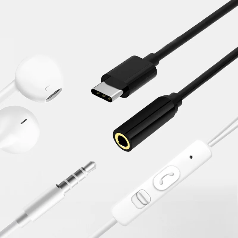 Адаптер для наушников с разъемом типа C 3 5 USB 1 Type штекером мм AUX аудио конвертер