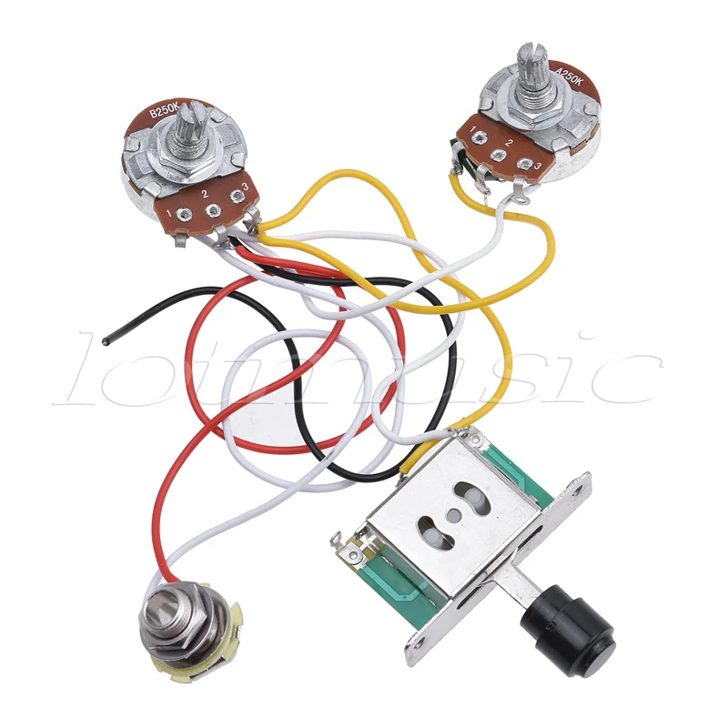 

Electric Guitar Prewired Wiring Harness Kit for Fender Telecaster Tele Parts 3 Way Toggle Switch 250K Pots Jack