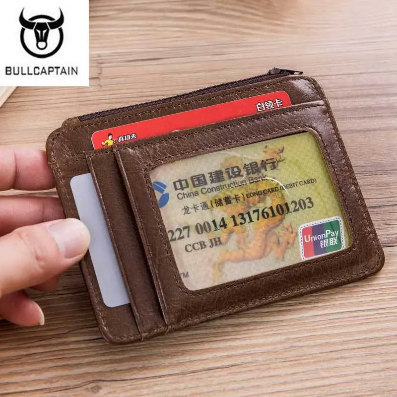 Мужской кошелек из коровьей кожи BULL CAPTAIN модный с карманом для монет