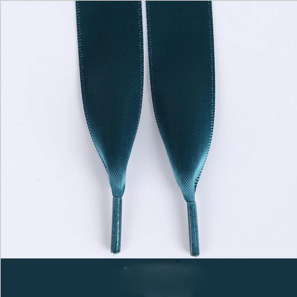 dark green 1 пара атласных шелковых лент шнурки белые кроссовки обувь кружево холст шнурки 2 см ширина 100 см Длина шнурки - Цвет: dark green