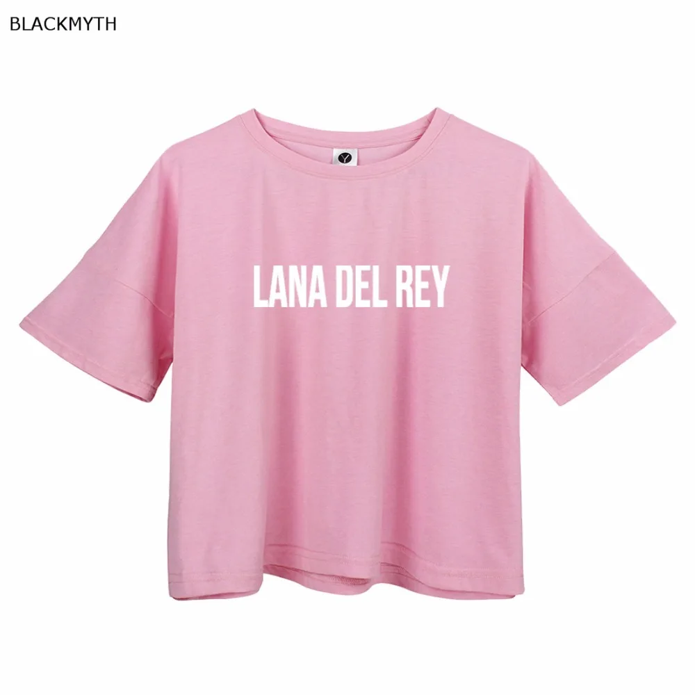 Свободная Женская модная футболка с буквенным принтом LANA DEL REY короткие футболки