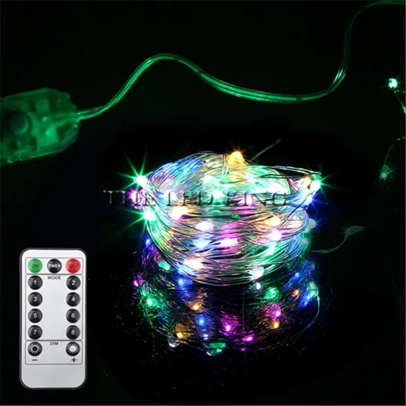 10 м 33 фута 100 led USB наружная светодиодная медная проволока гирлянда для