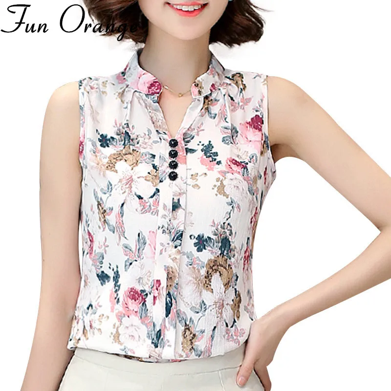 Женская шифоновая блузка Fun оранжевая Повседневная Блузка с v образным вырезом