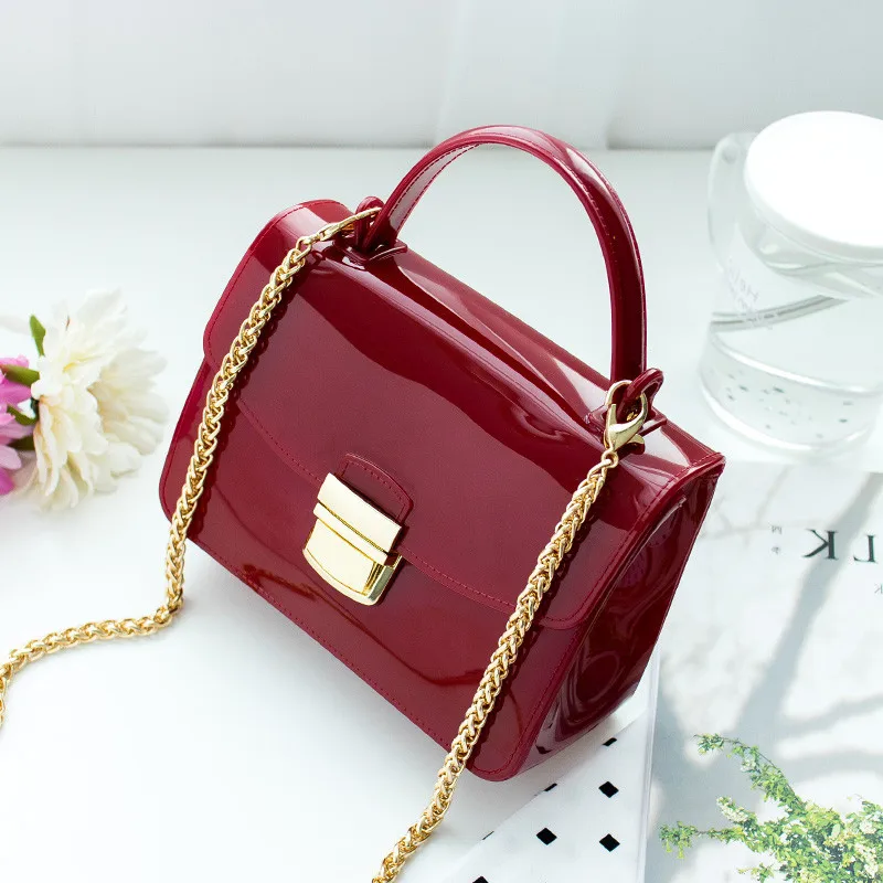 Конфеты сумки через плечо Новинка 2018 Золотая цепь ремень желе сумка женская