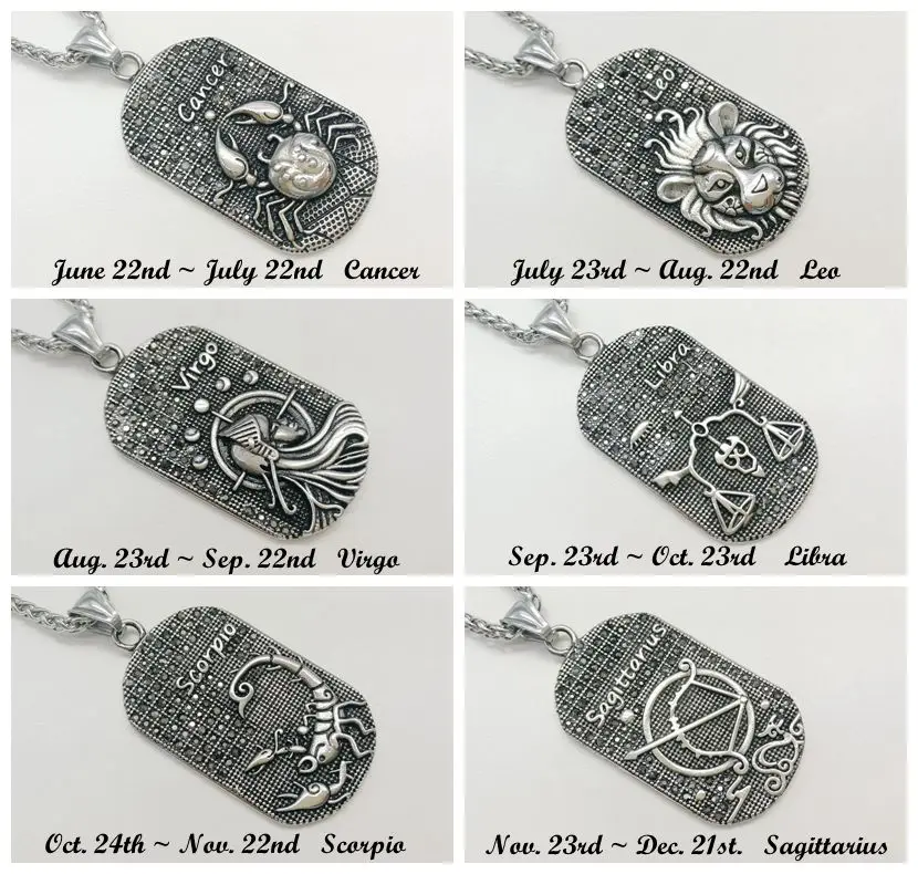 Цепочка с подвеской в виде 12 созвездий из нержавеющей стали 316L|zodiac necklace|pendant